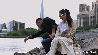 Nerdy Coed Bloom Lambie Shyly Takes Raw Pounding from Stud