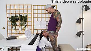 damn this piano tutor's pussy feels amazing pounding her reality style