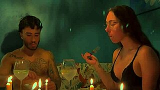 Birthday Dinner Ends in Passionate Kitchen Doggystyle with Curvy Wife