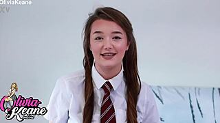British Student Teases Your Pathetic Small Cock In Lingerie JOI Uniform Humiliation