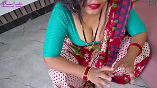 Indian Stepmom Sucks Hard, Takes Facial Cumshot from Young Stepson Hindi Audio