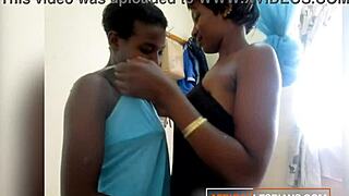 Damn! Oiled ebony lesbians lick juicy clits in homemade pussy feast!
