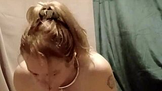 french milf slave bound and humiliated with belt whips uro play in solo bdsm session