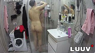 Tattooed Luuv Alice Showers Nude with Boyfriend Closeup Intimacy