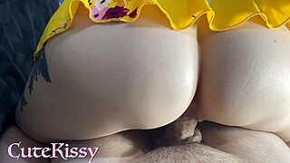 ripping clothes to bend over friend's wife with huge dripping puffy pussy lips for creampie