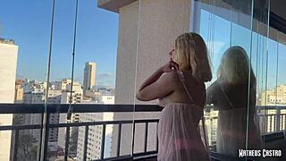 Safada Vivian Lola Teases Camisole Balcony New Apartment!