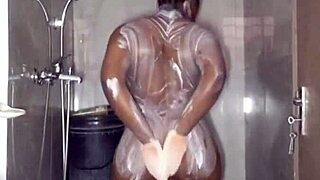 African next door teen bucket bathes plump perky tits