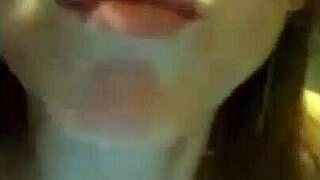 Little redhead in stockings fingers her shaved wet pussy flexibly until she cums on webcam