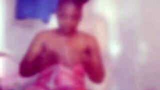 African next door teen bucket bathes plump perky tits