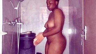African next door teen bucket bathes plump perky tits