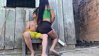 skinny latina wife sits monster cock outdoors flakael