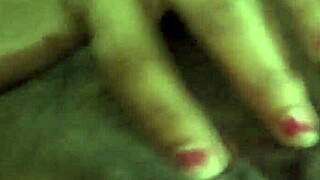 stepmom whore in lingerie massages tits fingers tight pussy