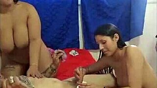 three horny latinas fuck one guy hard part 2