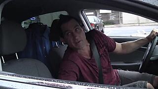 skinny teen takes ride home then big cock pounding session