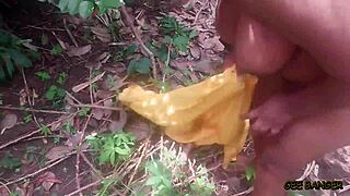 Beautiful ebony with big tits fucked doggy style bent over