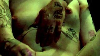 blonde slave slut bound in cage takes rough bdsm pussy pounding