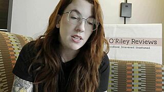 girl next door reviews bad dragon spitfire monster dildo spitting on her redhead pussy