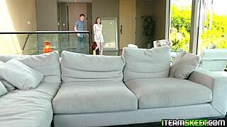 Boyfriend's thick cock stretches Aria Carson's jaw