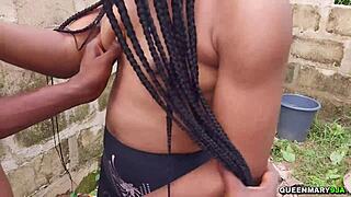 i'm like so horny bent over this skinny black teen wet pussy gets doggystyle fucked by sport manager outdoor