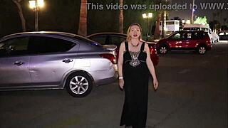 hey, watch this busty gilf mariaold strip-dance in stockings... so graceful!