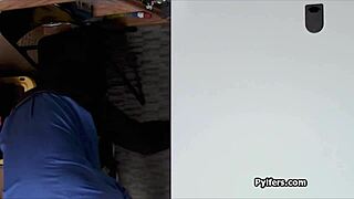 punishing this big-tit office thief with rough gagging deepthroat blowjob.