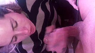 yo this blonde slut deepthroats cumshot sloppy spit everywhere