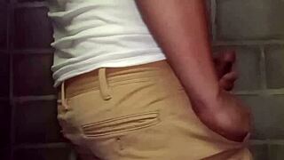 Guy teases cock and balls reveal