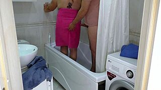 whoa this mature bbw milf washes cock then deepthroats before anal pounding in bathroom! 🔥🍑💦