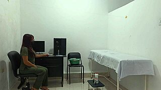 horny ebony nurse moans loud fingering pussy over blind patient in hospital