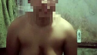 Indonesian housewife strips naked shower, big tits pussy tease reveal