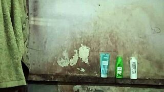 Indonesian housewife strips naked shower, big tits pussy tease reveal