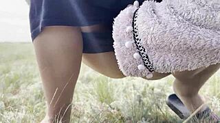 Wild public pissing compilation car ride through nature pov