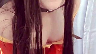 Megumin cosplay cutie masturbates her tight pussy solo