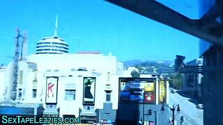 lesbian ebony teen 18+ babe struts in heels homemade