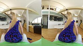 Blonde slut in lingerie begs for cock, rides doggystyle to missionary in Czech VR POV
