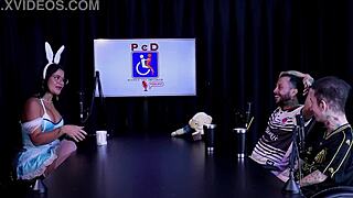 tifany rocha sheer red casting interview teases tattooed latina body brazil swing