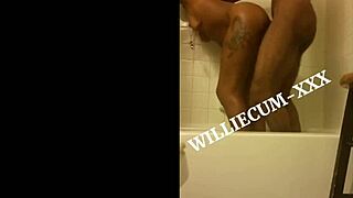 ebony moans under bbc monster in steamy shower cumshot