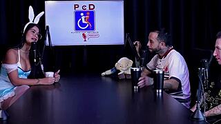 tifany rocha sheer red casting interview teases tattooed latina body brazil swing