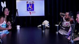 tifany rocha sheer red casting interview teases tattooed latina body brazil swing