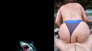 Venezuelan Stepmom Fucks Raw by River with Big Natural Tits Bouncing Wild