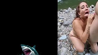 Venezuelan Stepmom Fucks Raw by River with Big Natural Tits Bouncing Wild