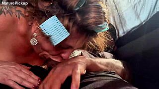 curvy granny rides young cock anal after public pickup on bus ride