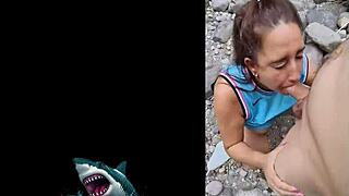 Venezuelan Stepmom Fucks Raw by River with Big Natural Tits Bouncing Wild