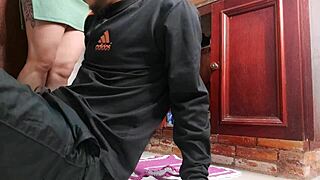 hot housewife tempts the plumber with her curves during his routine visit at home