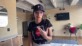 wanna watch this petite colombian latina milf with big tits ride cock rough in casting?