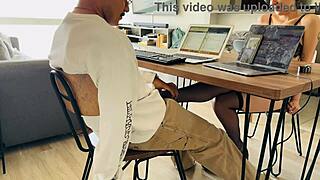 hey my cute gf sucks huge cock while i'm trying to work 😩🍆