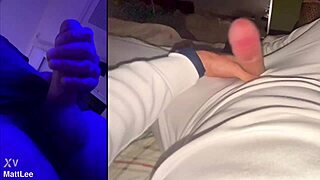 amateur strokes her huge throbbing cock solo in homemade close-up tease