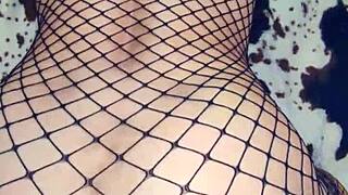 deep slow anal penetration with skinny milf wife in sheer mesh stockings pov