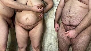 chubby milf wife stuffed bareback double penetration ass pussy two cocks