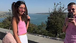 Stranger's huge cock double penetrates couple's ass and pussy in intense bi threesome orgy